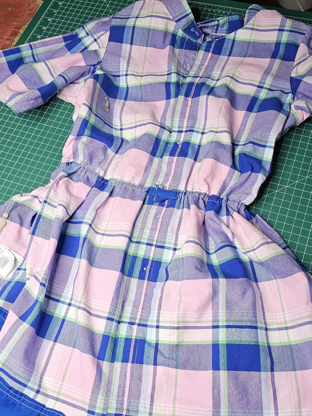 Ralph Lauren Pink, Blue  Plaid Shirt Dress - Picture 5 of 14
